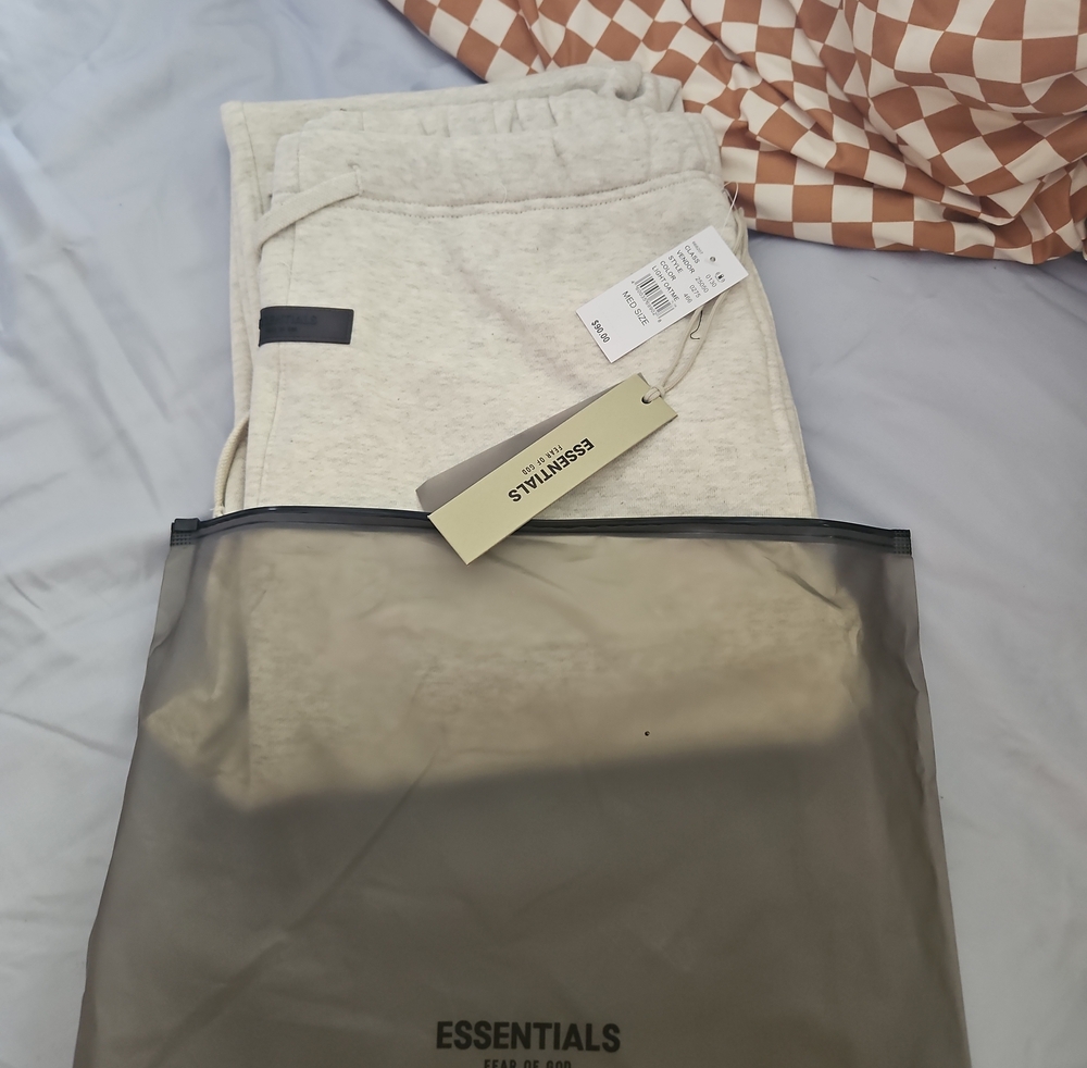 Essentials Light Oatmeal Drawstring Sweatpants